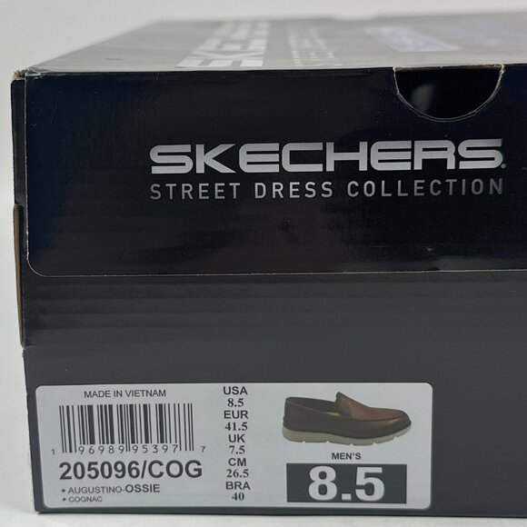 Skechers Augustino Ossie Moc Toe Mens 8.5 Cognac Leather Loafers Shoes 205096 - Picture 10 of 10